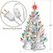 Casafield Hand Painted Ceramic Christmas Tree, 15-Inch Pre-Lit Tree with 128 Multi Color Lights and 2 Star Toppers